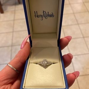 Pear cut diamond engagement ring size 7